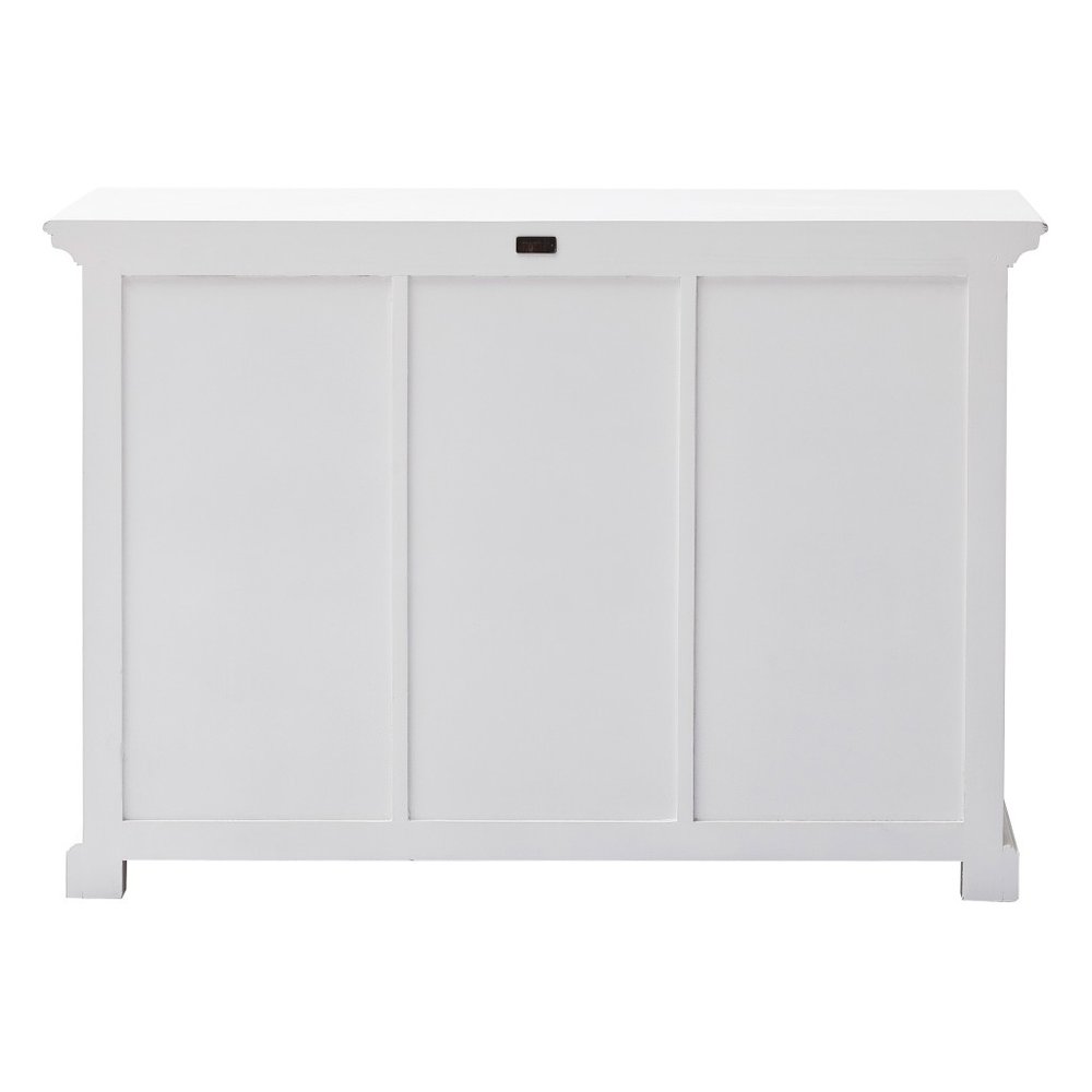 49" White Wood Three Drawer Sideboard with Two Doors HomeRoots