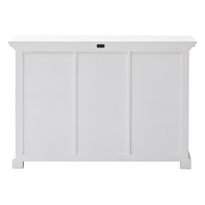 49" White Wood Three Drawer Sideboard with Two Doors HomeRoots