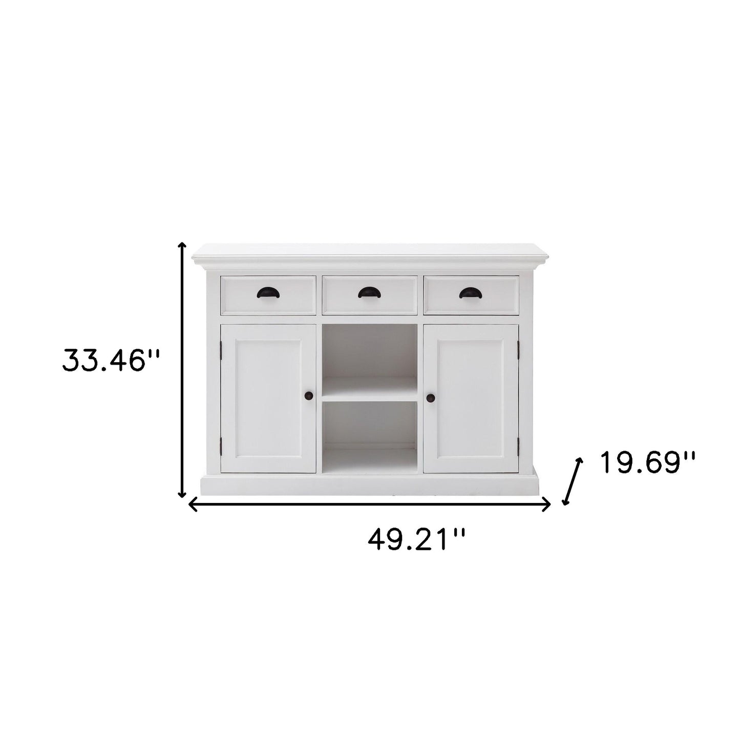 White Modern Farmhouse Large Accent Cabinet With Baskets