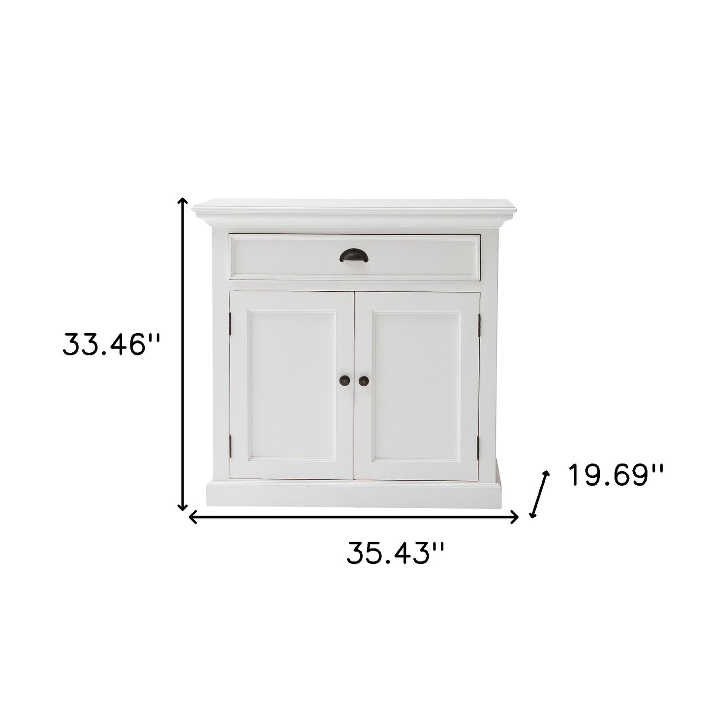 35" White Two Door Accent Cabinet