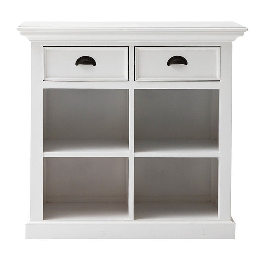35" White Accent Cabinet With Two Drawers and Baskets HomeRoots