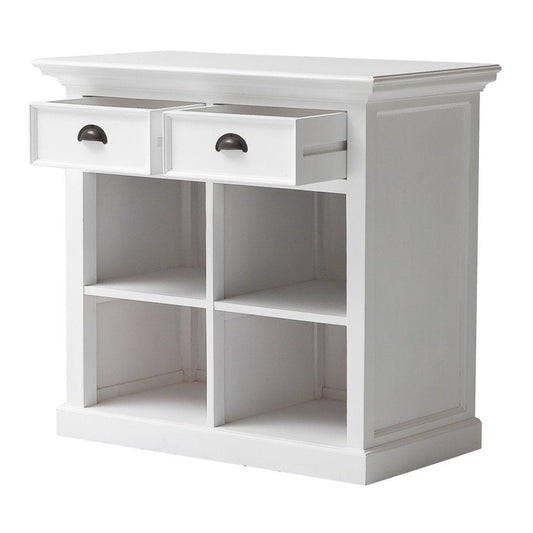 35" White Accent Cabinet With Two Drawers and Baskets HomeRoots