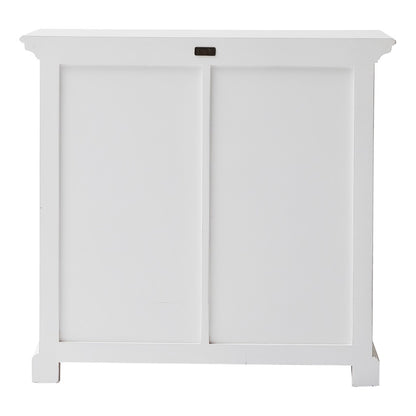 35" White Accent Cabinet With Two Drawers and Baskets