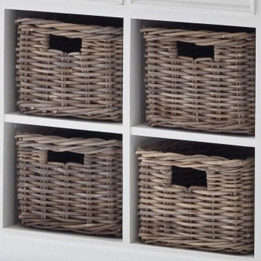 63" White Solid Wood Four Drawer Sideboard with Two Doors HomeRoots