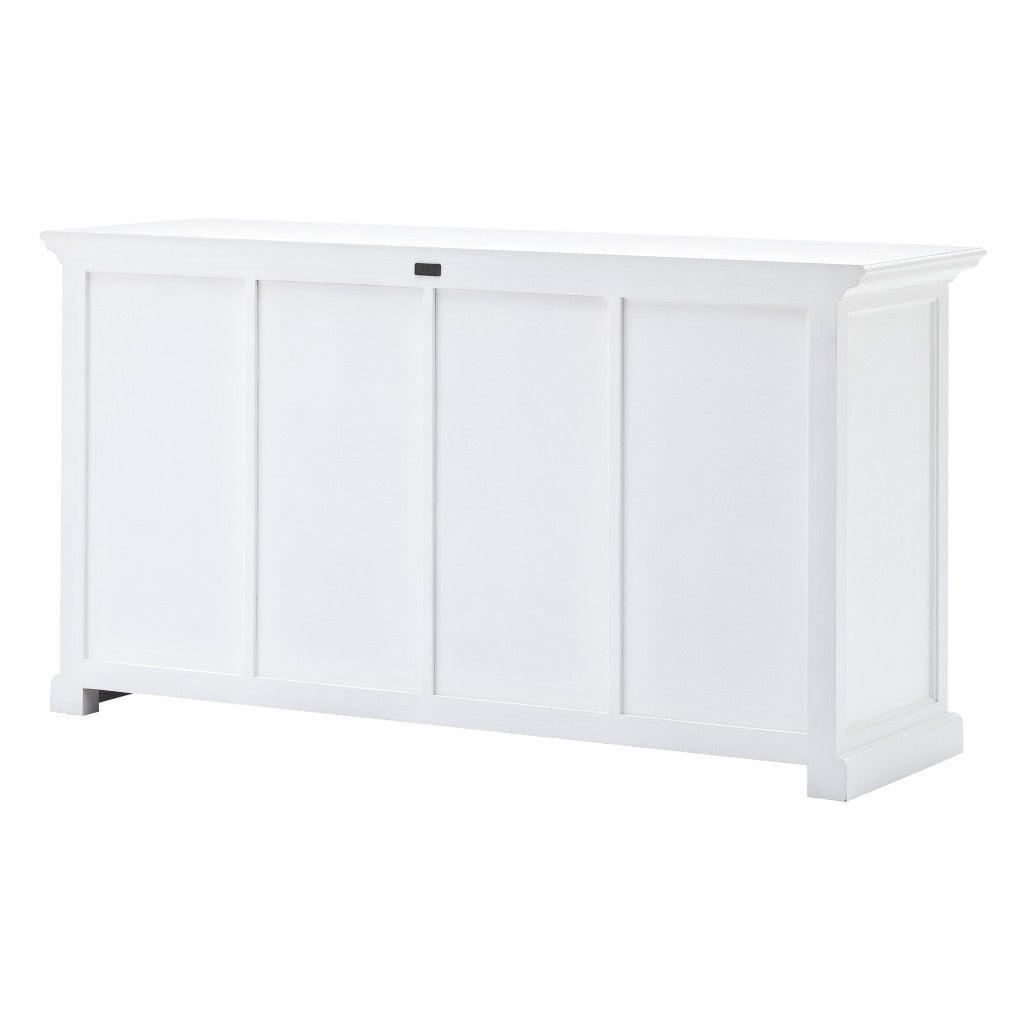 63" White Solid Wood Four Drawer Sideboard with Two Doors