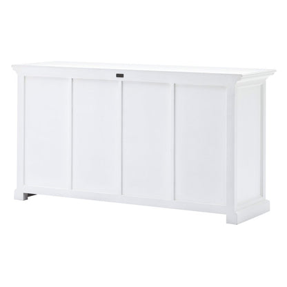 63" White Solid Wood Four Drawer Sideboard with Two Doors HomeRoots