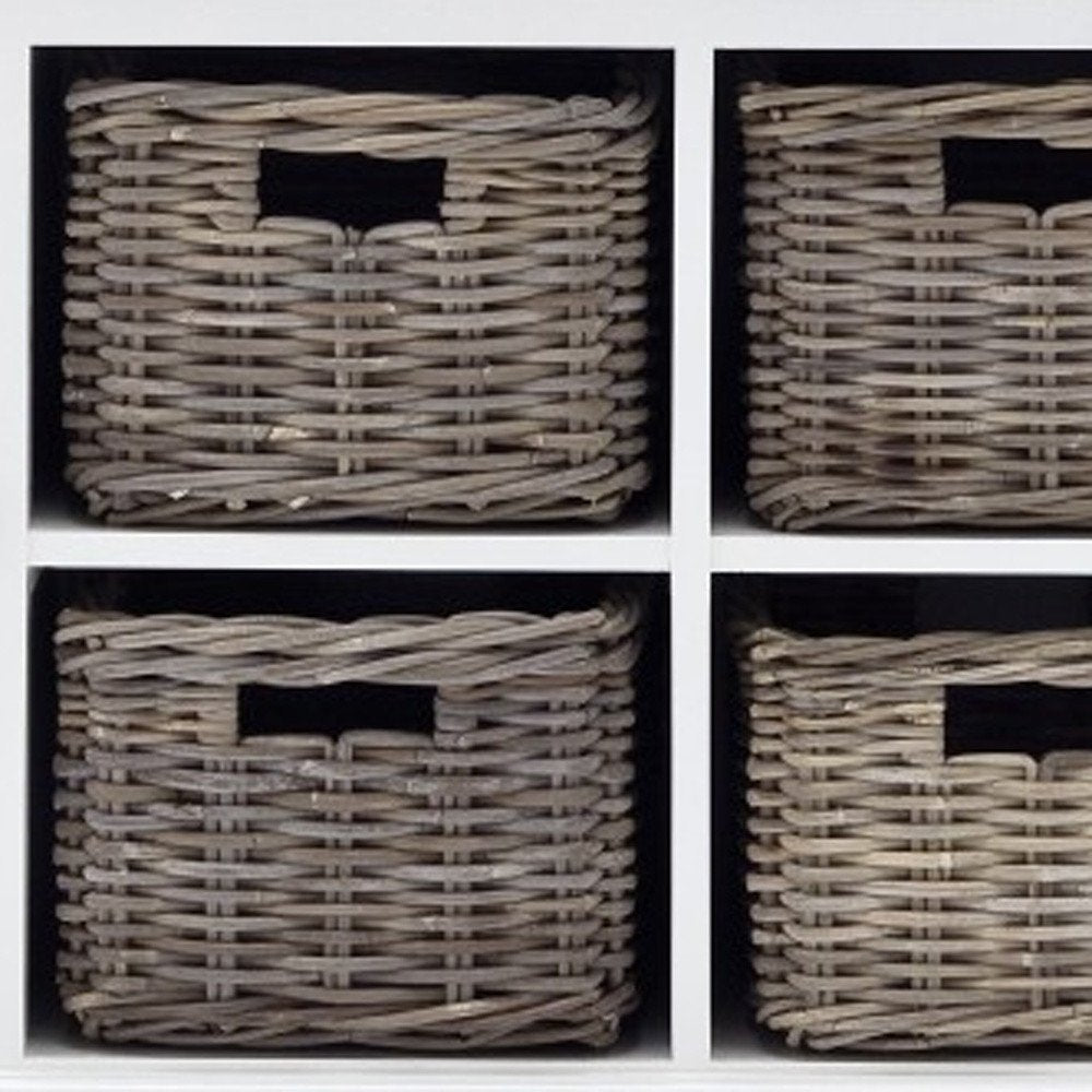 63" White Solid Wood Four Drawer Sideboard with Two Doors HomeRoots