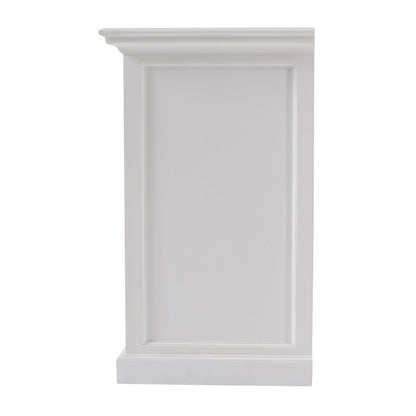 71" White Solid Wood Three Drawer Sideboard with Five Doors HomeRoots