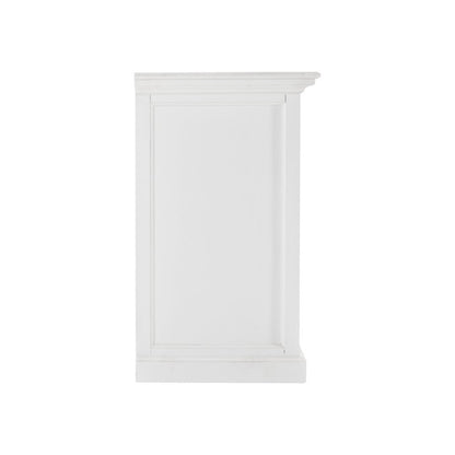 57" White Solid Wood Three Drawer Sideboard with Four Glass Doors HomeRoots