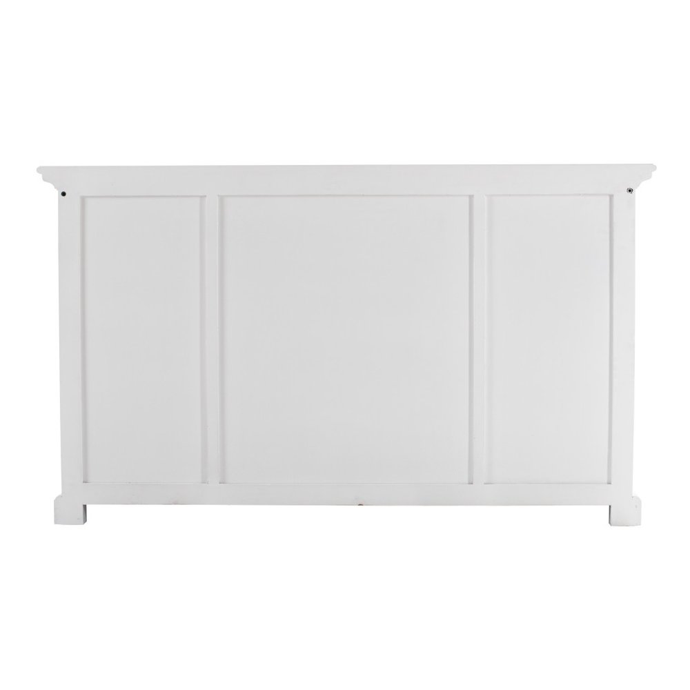 57" White Solid Wood Three Drawer Sideboard HomeRoots