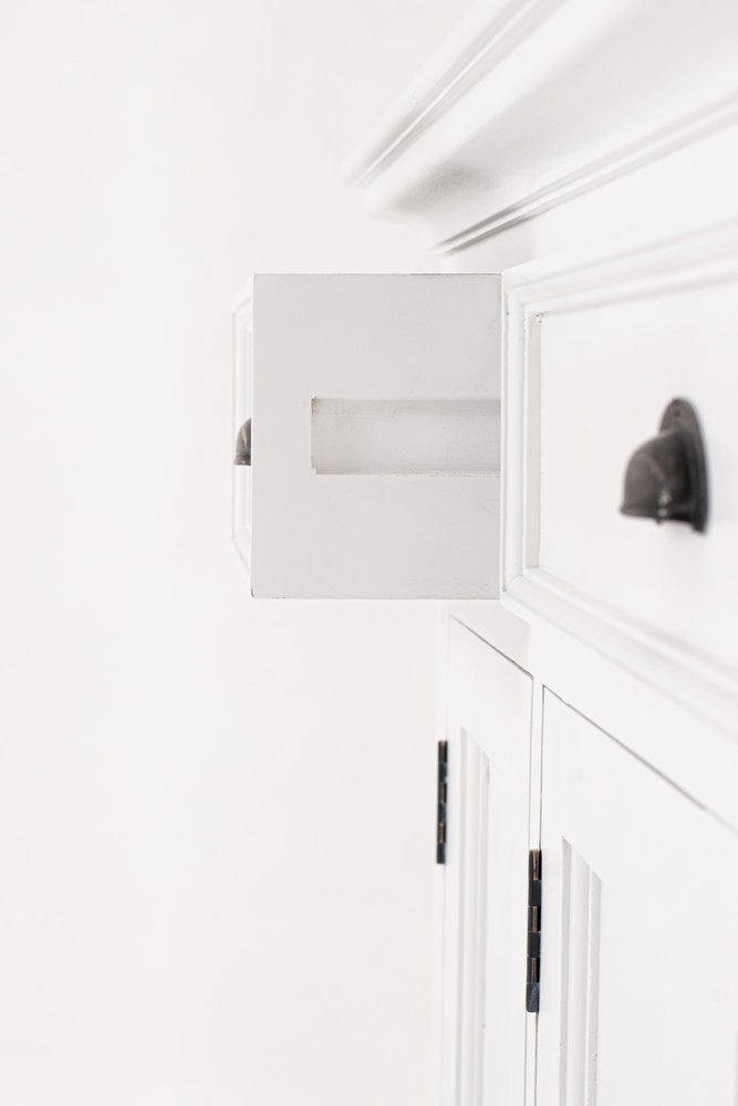 57" White Solid Wood Three Drawer Sideboard HomeRoots