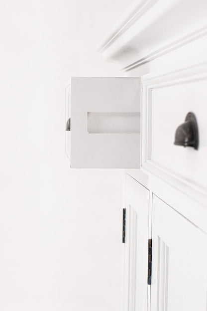 57" White Solid Wood Three Drawer Sideboard HomeRoots