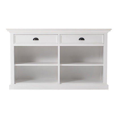 57" White Wood Two Drawer Buffet Table HomeRoots