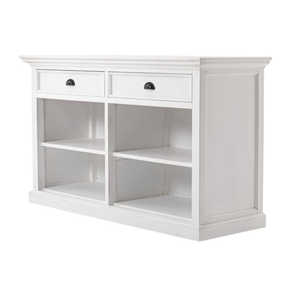 57" White Wood Two Drawer Buffet Table HomeRoots