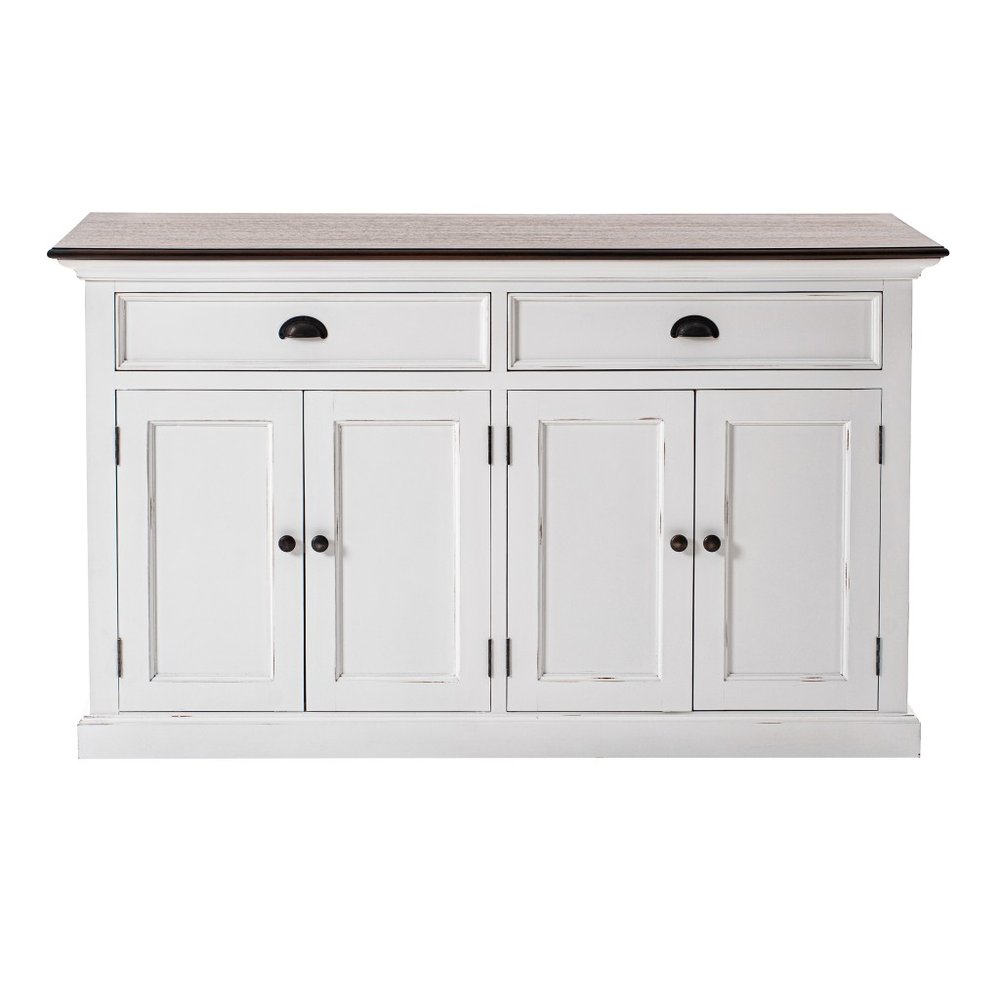 Modern Farmhouse Brown And White Buffet Server — view 1