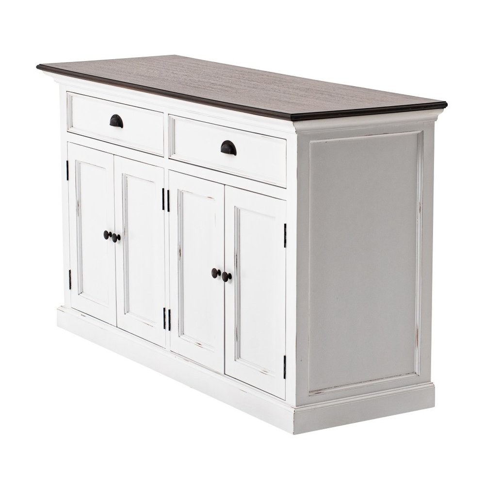 Modern Farmhouse Brown And White Buffet Server — view 2
