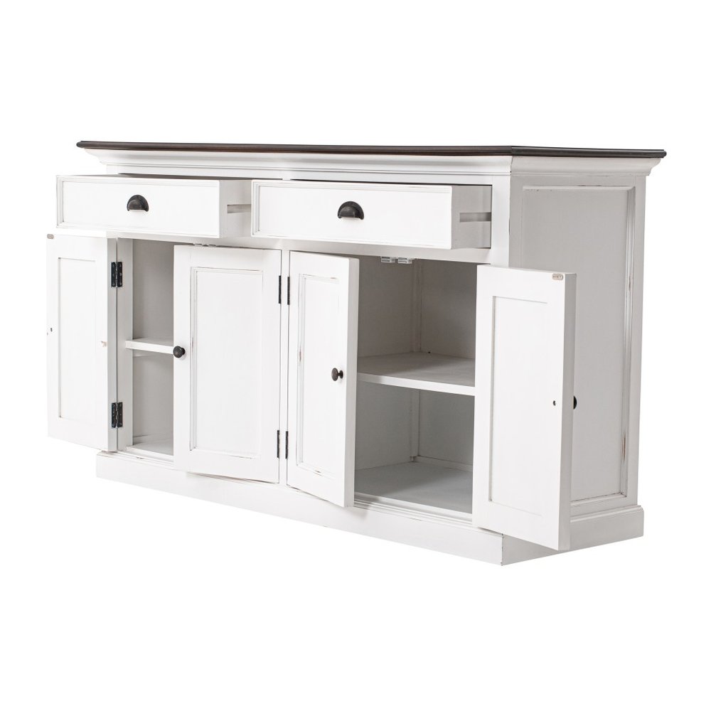 Modern Farmhouse Brown And White Buffet Server — view 3
