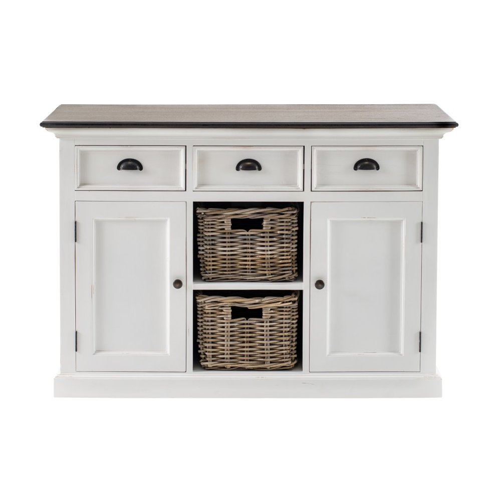 Modern Farmhouse Brown And White Large Accent Cabinet HomeRoots