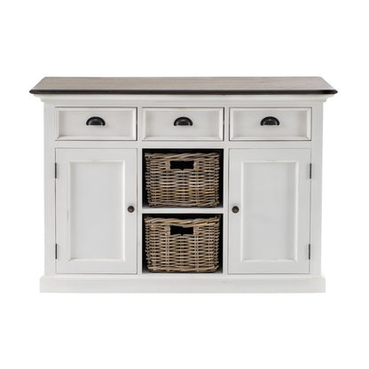 Modern Farmhouse Brown And White Large Accent Cabinet HomeRoots