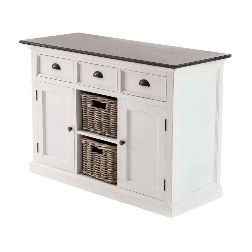 Modern Farmhouse Brown And White Large Accent Cabinet — view 2