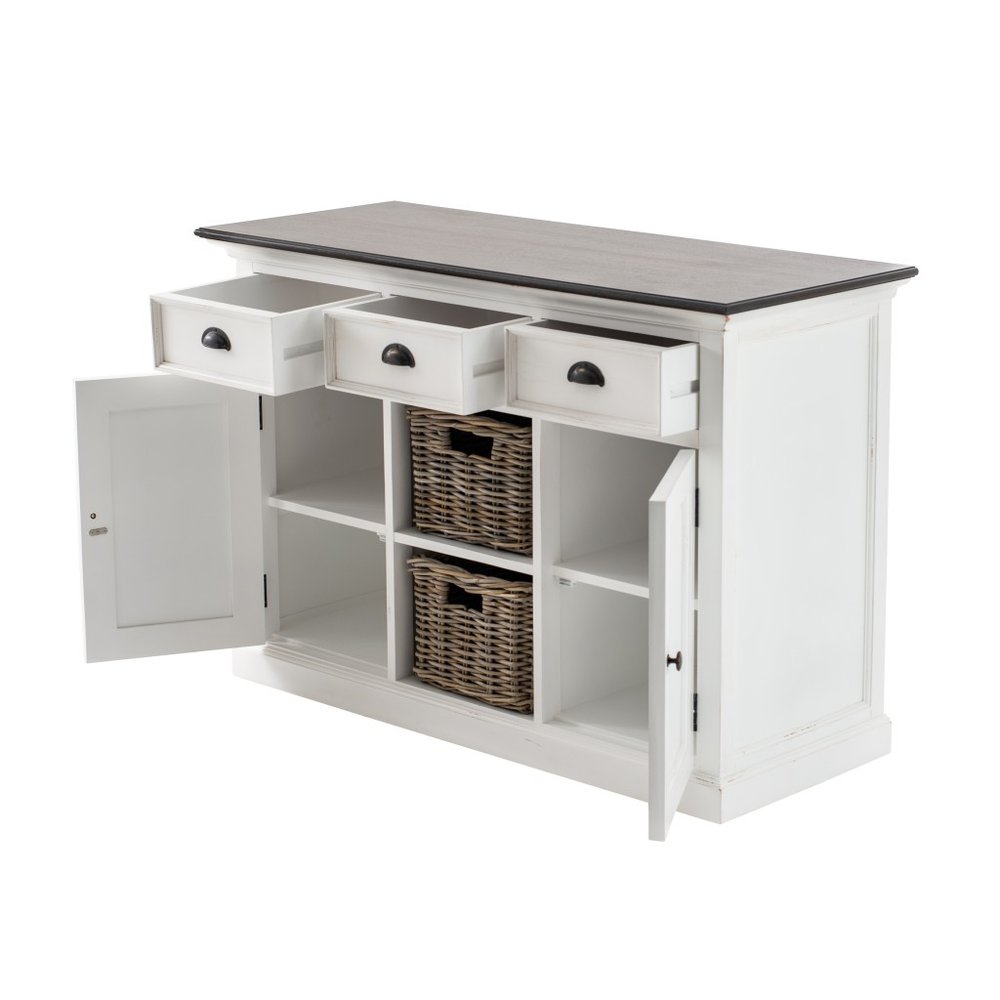 Modern Farmhouse Brown And White Large Accent Cabinet — view 4