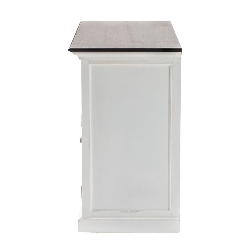 Modern Farmhouse Brown And White Large Accent Cabinet