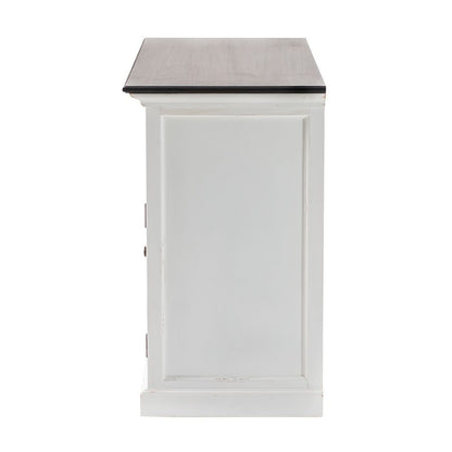 Modern Farmhouse Brown And White Large Accent Cabinet