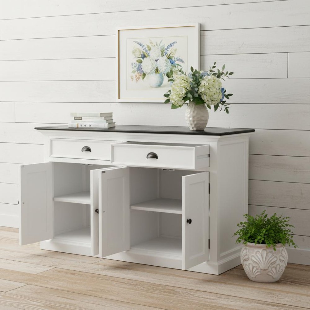 Modern Farmhouse Black And White Buffet Server — view 8