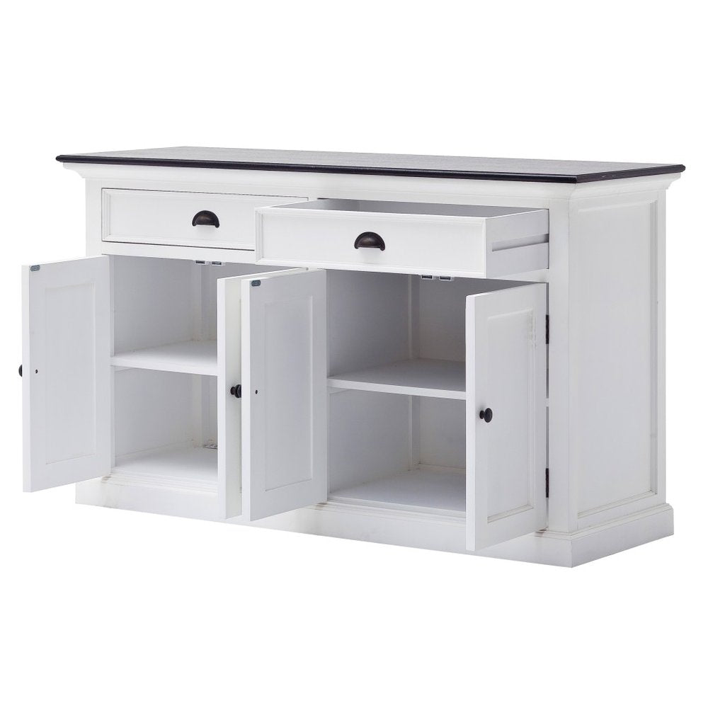 Modern Farmhouse Black And White Buffet Server — view 2