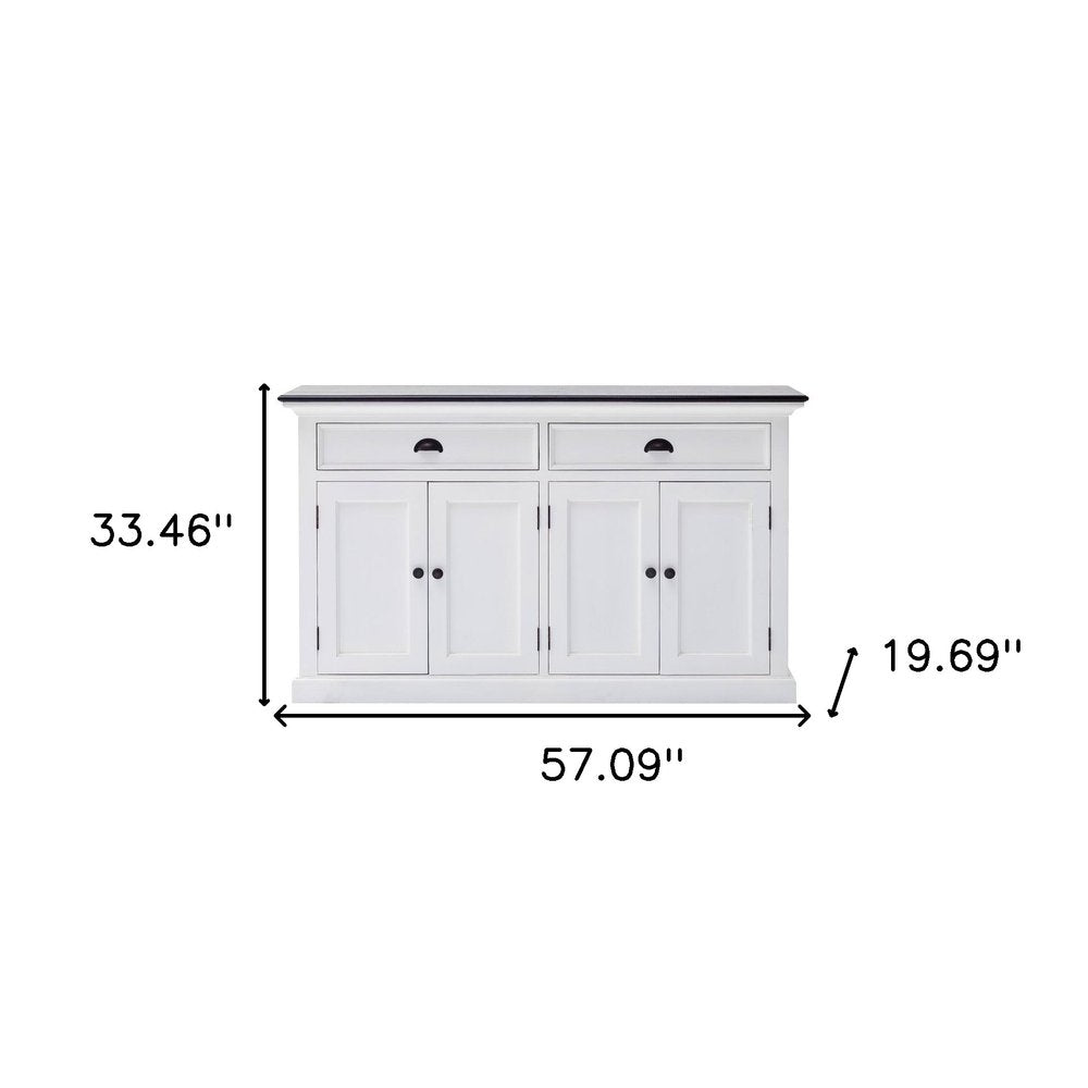 Modern Farmhouse Black And White Buffet Server — view 5