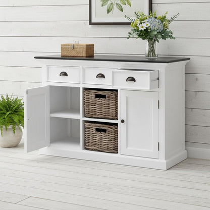 Modern Farmhouse Black And White Large Accent Cabinet HomeRoots