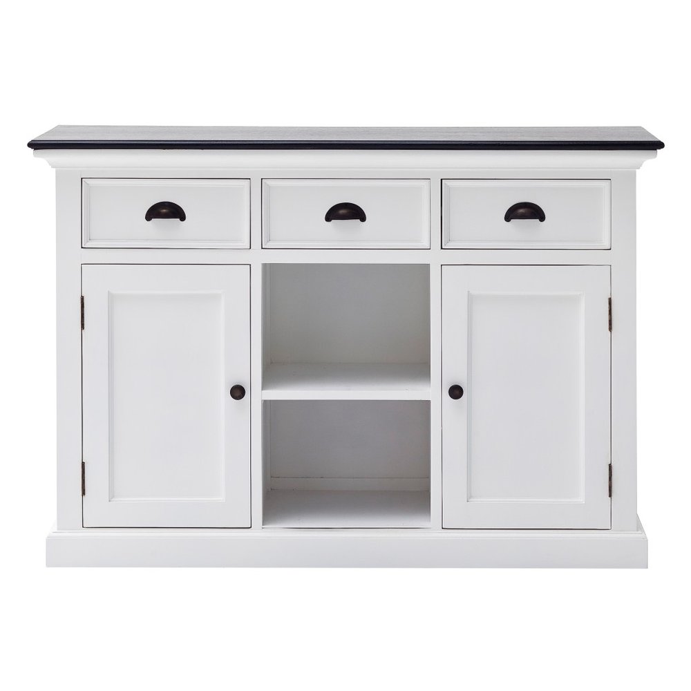Modern Farmhouse Black And White Large Accent Cabinet — view 1