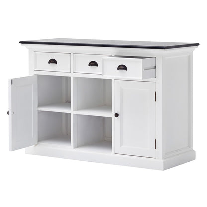 Modern Farmhouse Black And White Large Accent Cabinet