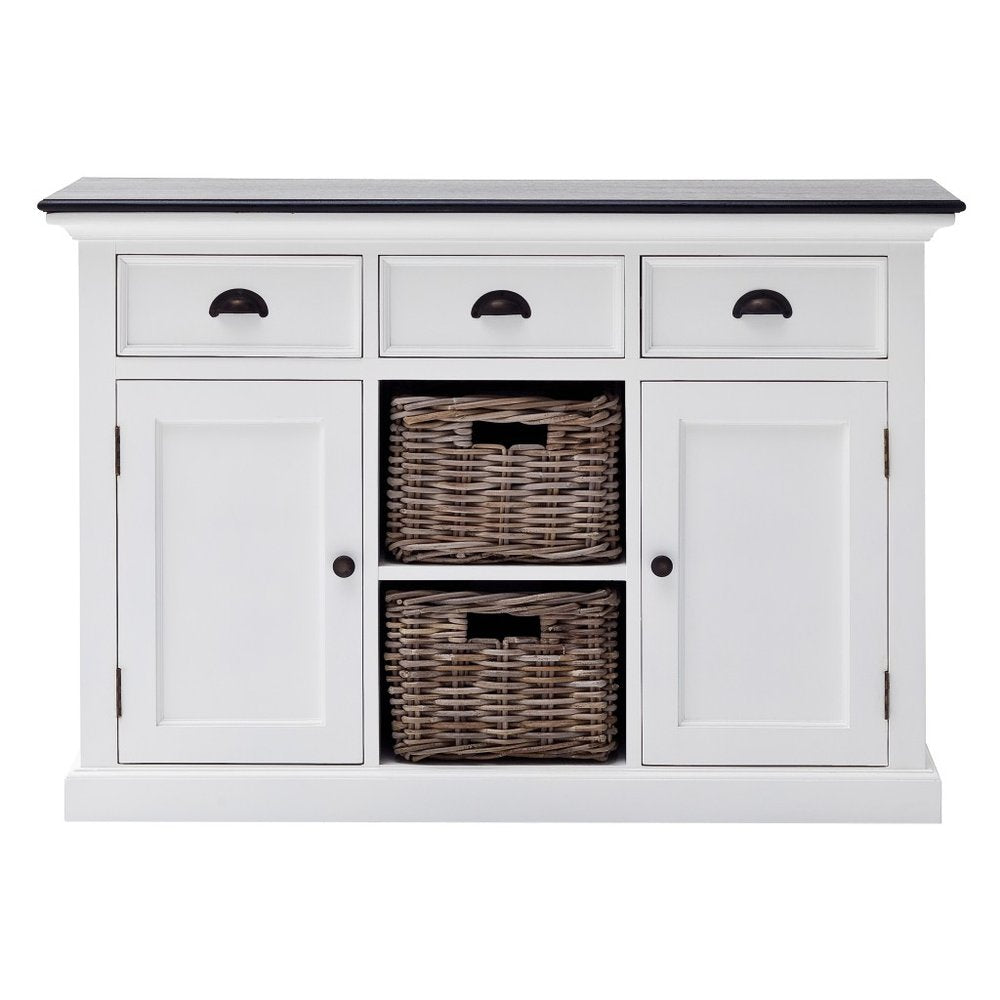 Modern Farmhouse Black And White Large Accent Cabinet HomeRoots