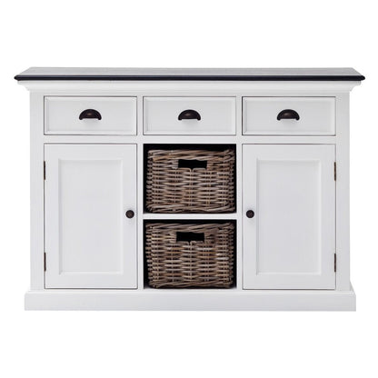 Modern Farmhouse Black And White Large Accent Cabinet HomeRoots