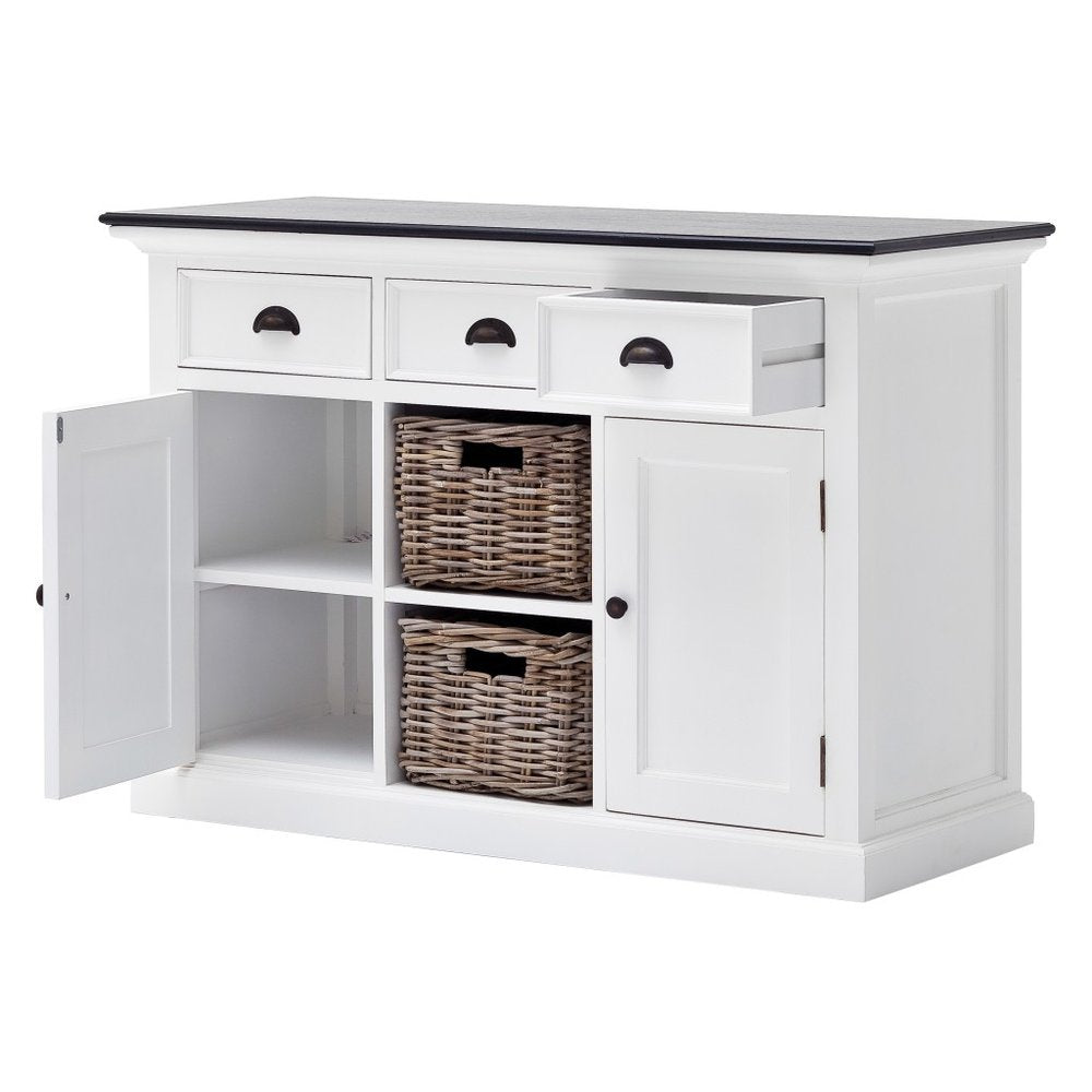 Modern Farmhouse Black And White Large Accent Cabinet — view 6