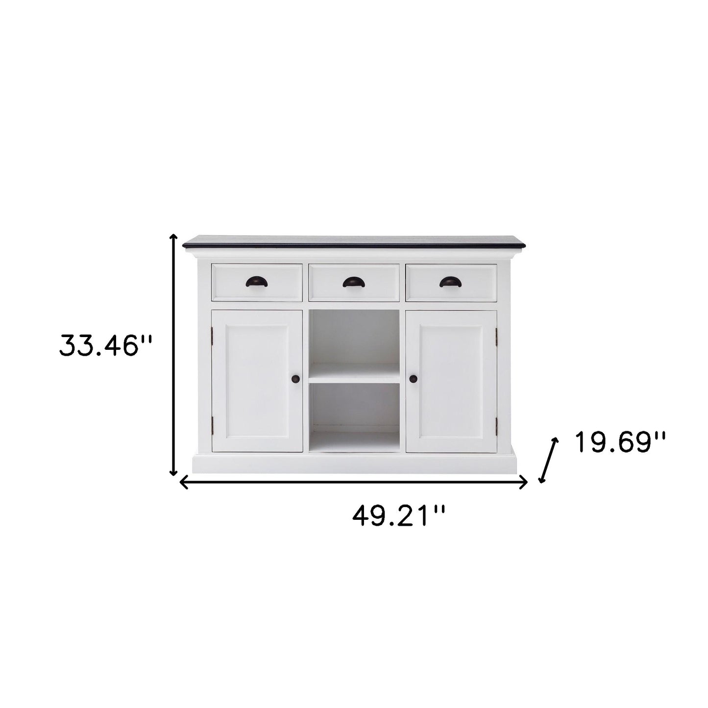 Modern Farmhouse Black And White Large Accent Cabinet