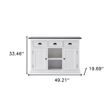 Modern Farmhouse Black And White Large Accent Cabinet