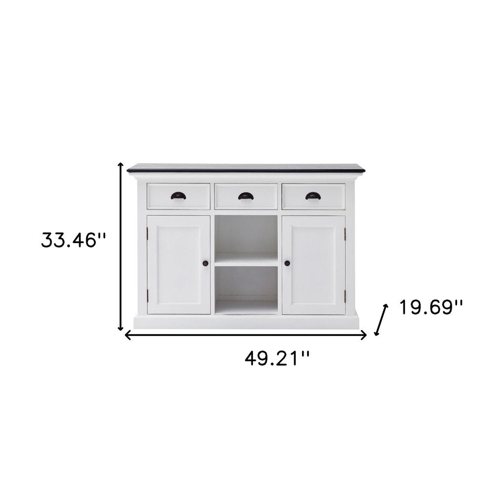 Modern Farmhouse Black And White Large Accent Cabinet HomeRoots