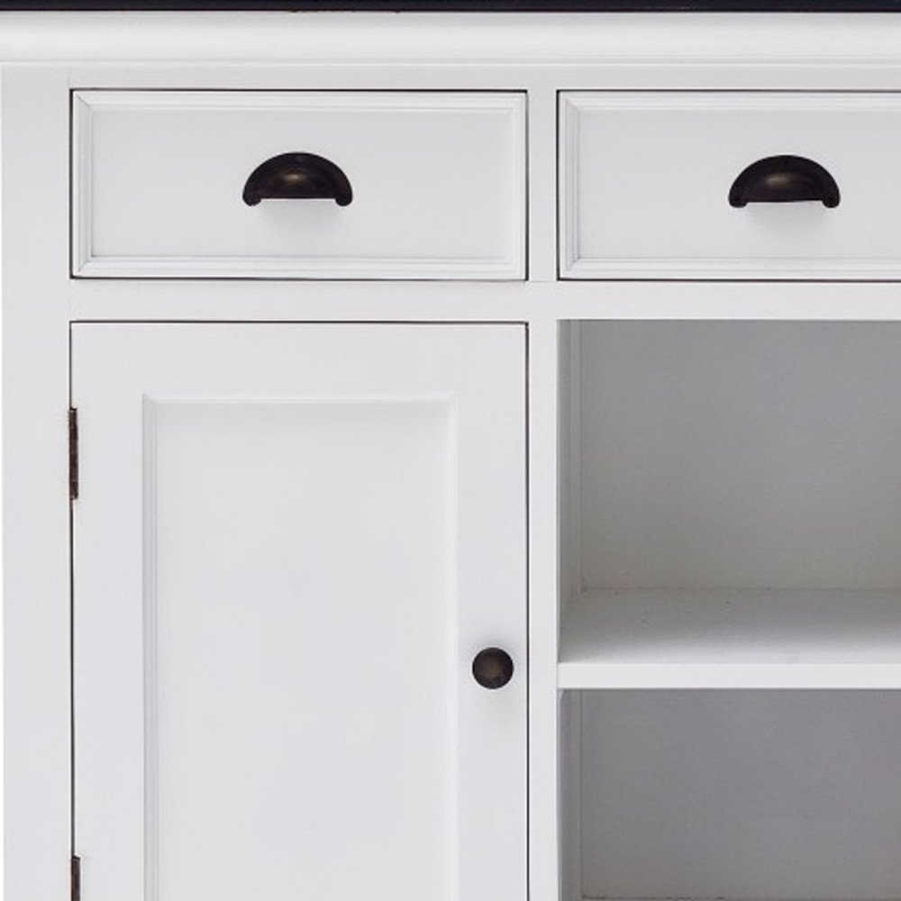 Modern Farmhouse Black And White Large Accent Cabinet — view 8