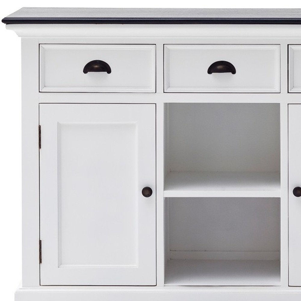 Modern Farmhouse Black And White Large Accent Cabinet — view 9