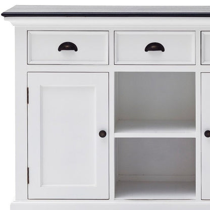 Modern Farmhouse Black And White Large Accent Cabinet HomeRoots