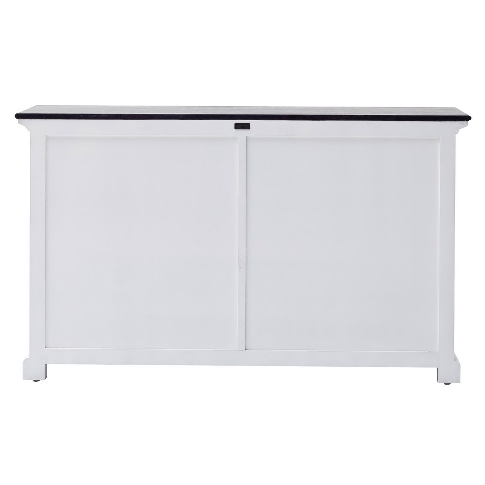 Modern Farmhouse Black And White Buffet Server With Sliding Doors — view 4