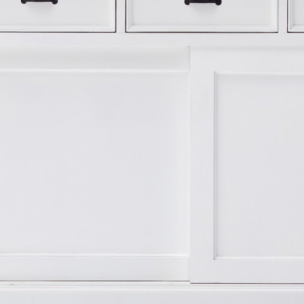 Modern Farmhouse Black And White Buffet Server With Sliding Doors HomeRoots