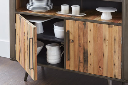 Modern Rustic Double Decker Accent Cabinet