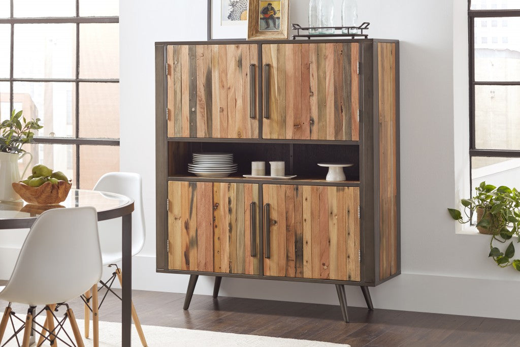 Modern Rustic Double Decker Accent Cabinet