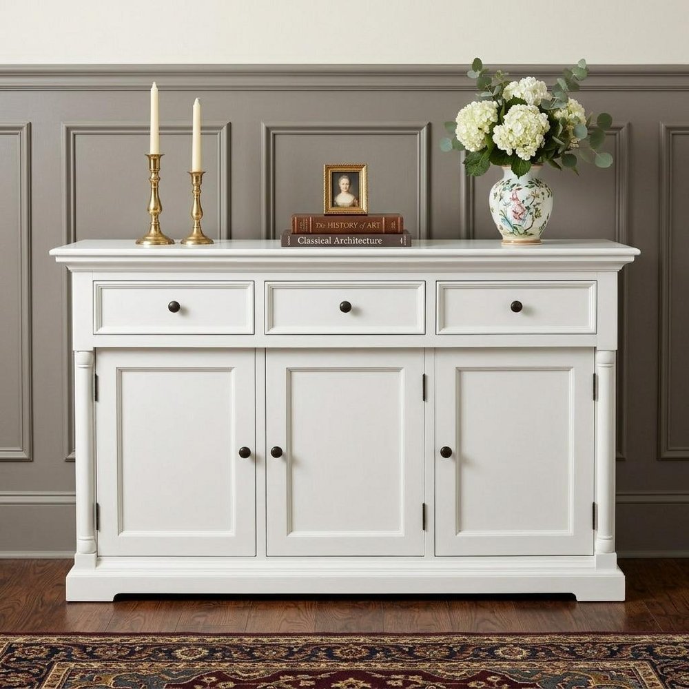 Modern Farm White Three Door Buffet Server — view 9