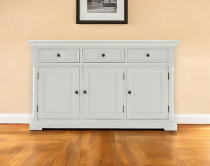 Modern Farm White Three Door Buffet Server