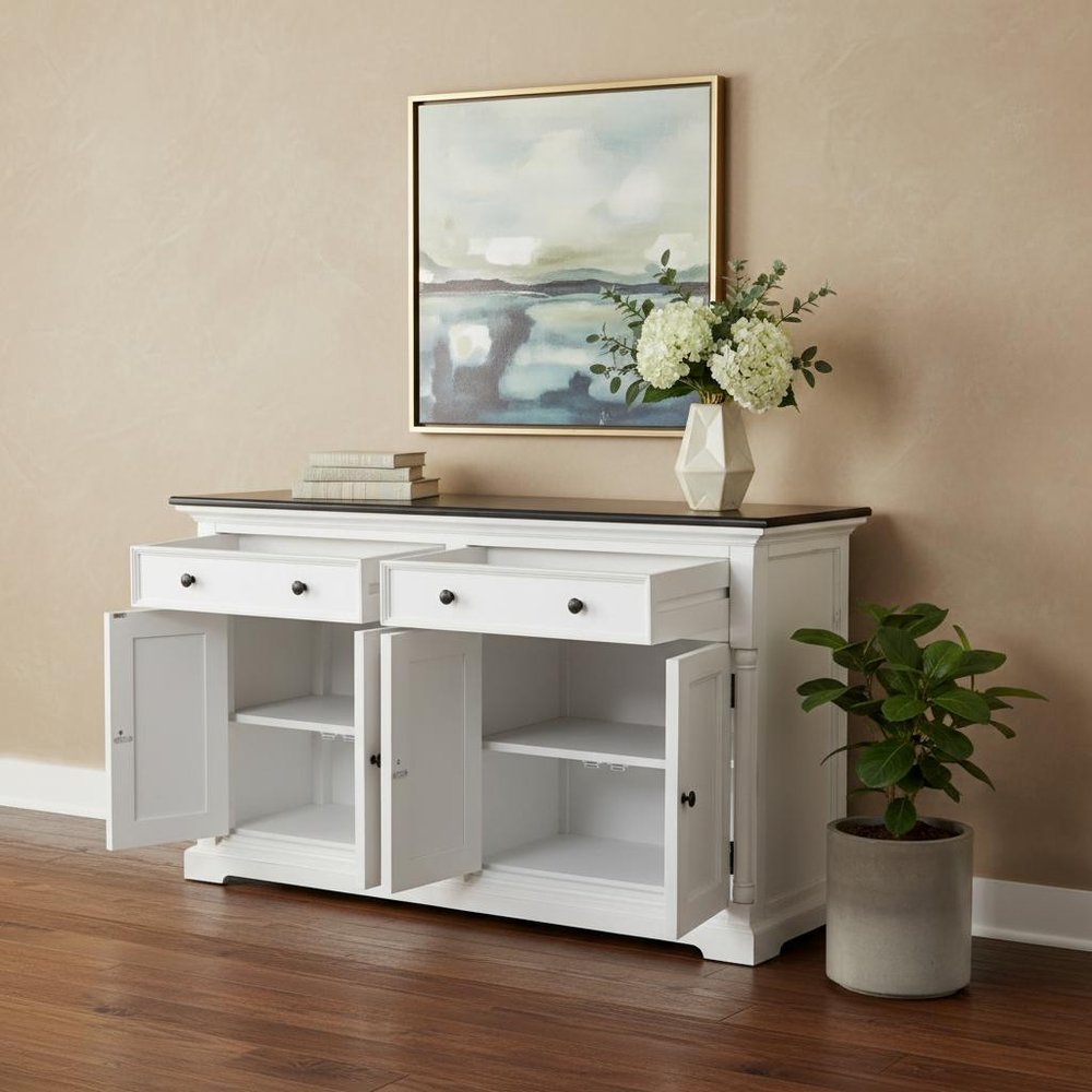 Modern Farm Brown And White Two Door Buffet Server — view 9