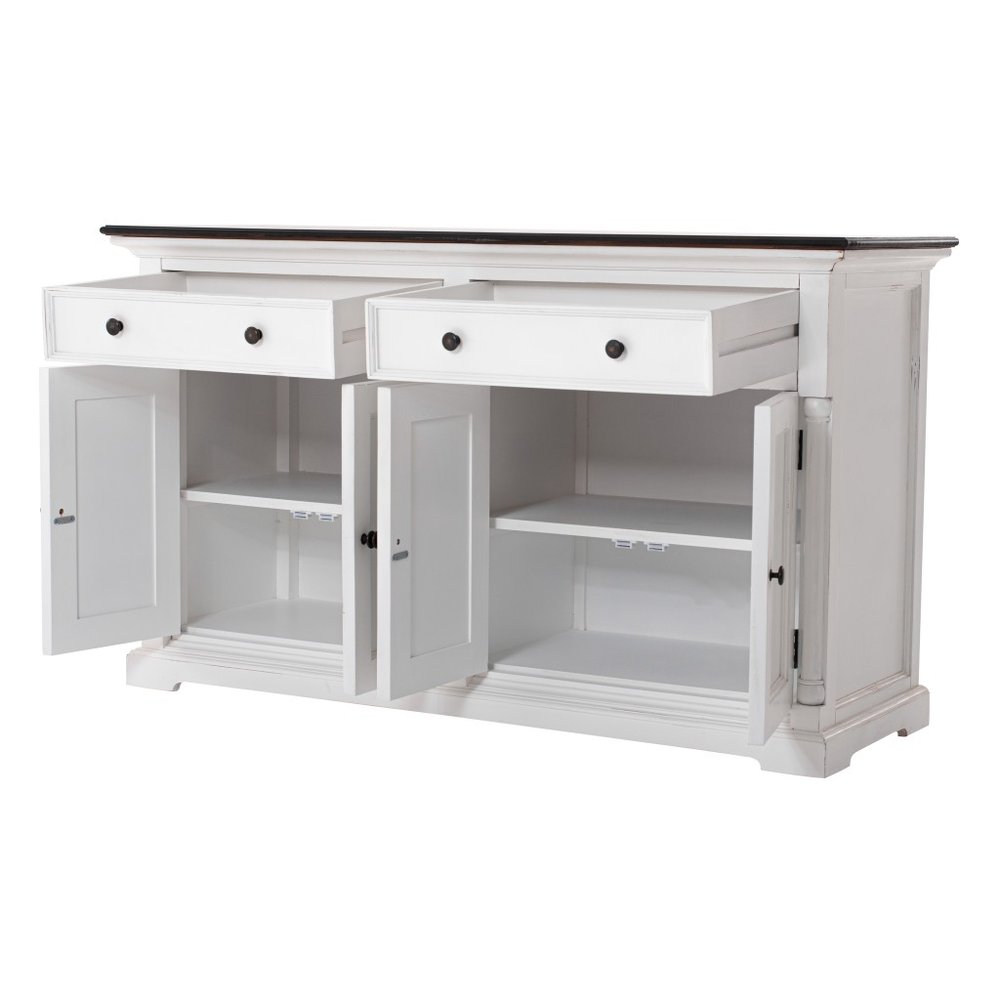 Modern Farm Brown And White Two Door Buffet Server — view 2